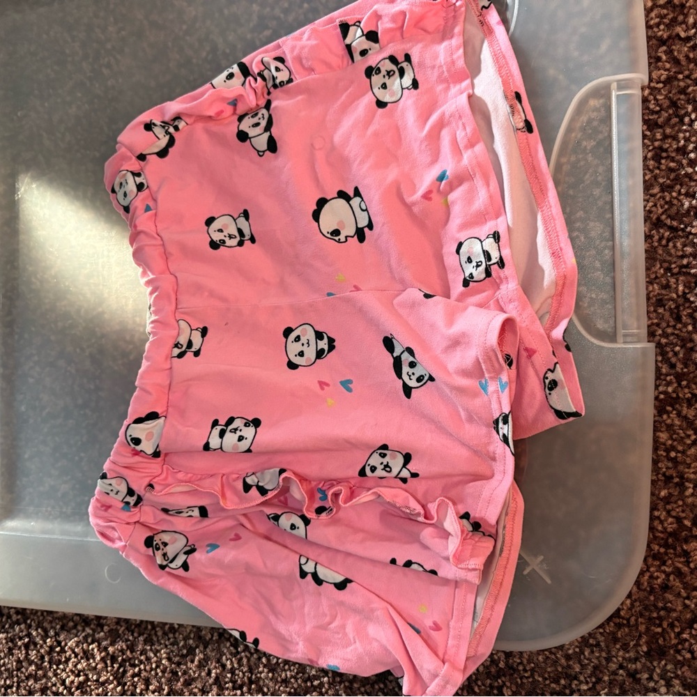 Pink Panda Print Shorts